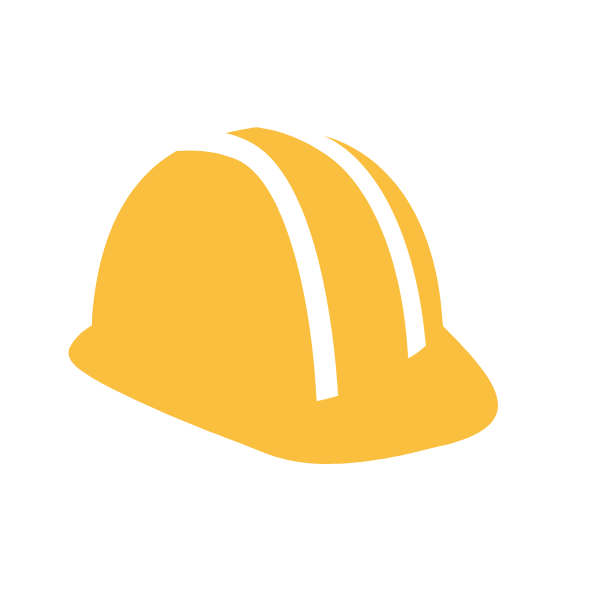 An icon of a yellow construction hat.